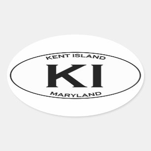 KI - Kent Island Maryland Oval Sticker