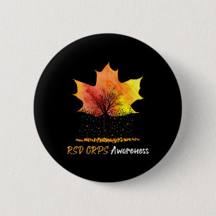 Ki Maple Leaf RSD CRPS Awareness Costume Orange Ri 6 Cm Round Badge