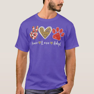 Ki Peace Love Rescue Adopt Dog Cat Lover Costume T-Shirt