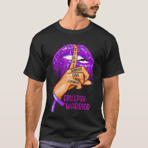 Ki Support Epilepsy Awareness Costume Lips Ribbon  T-Shirt