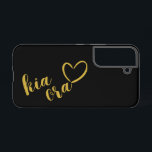 KIA ORA GOLD SCRIPT KIWI NEW ZEALAND NZ MAORI  SAMSUNG GALAXY CASE<br><div class="desc">Kia ora is a phrase that needs no introduction in Aotearoa New Zealand where many Kiwi use it as a greeting and as a thank you. In this design these Māori words are printed in a friendly, open, welcoming handwriting style with a love heart shape. They are in a gold...</div>
