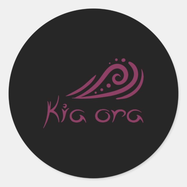 Kia Ora Hello Wave In Maori New Zealand Lynesian  Classic Round Sticker (Front)
