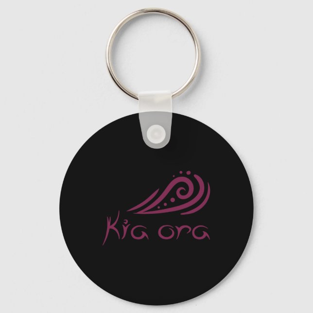 Kia Ora Hello Wave In Maori New Zealand Lynesian  Key Ring (Front)