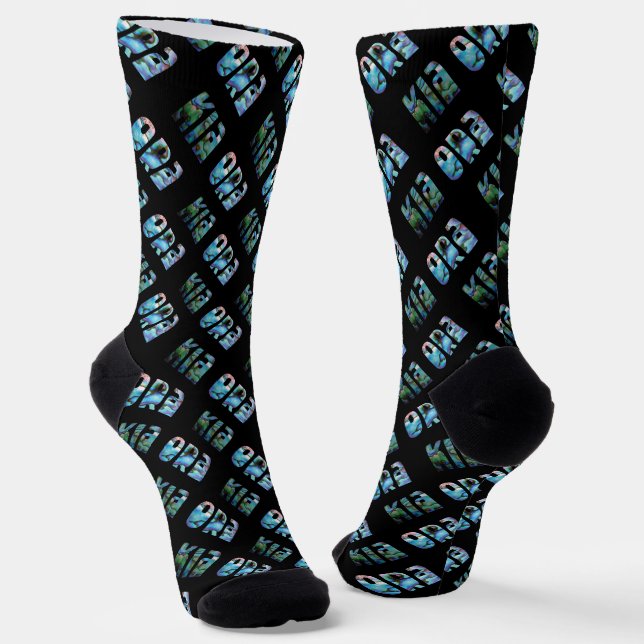 KIA ORA KIWI GREETING SOCKS (Angled)