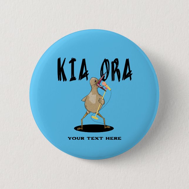 Kia ora Kiwi Maori Greeting 6 Cm Round Badge (Front)