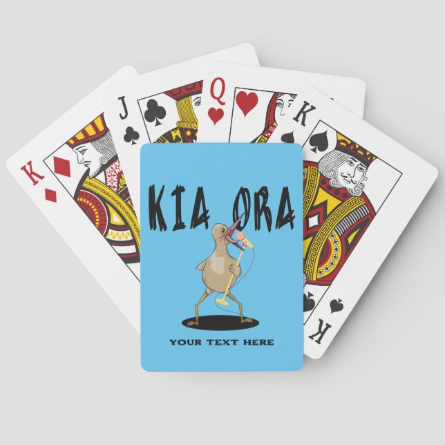 Kia ora Kiwi Te Reo Greeting  Playing Cards (Back)