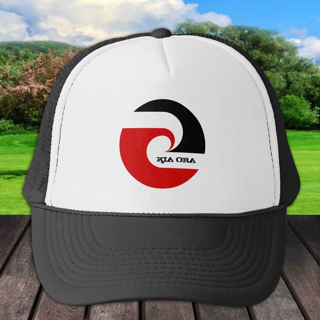 Kia Ora & Maori Flag, New Zealand /Sports, rugby Trucker Hat (Creator Uploaded)