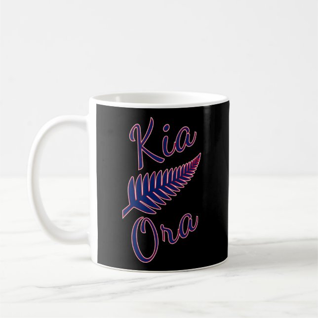 Kia Ora Maori Greeting New Zealand Pride Silver Fe Coffee Mug (Left)