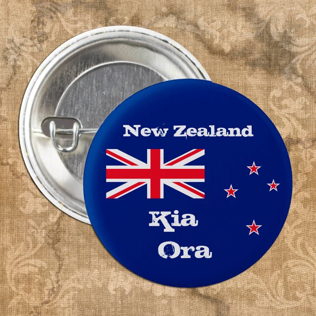 Kia Ora & New Zealand Flag fashion / New Zealand 3 Cm Round Badge (Creator Uploaded)