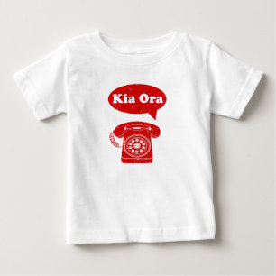 Kia Ora Te Reo Maori Language Retro Telephone Baby T-Shirt