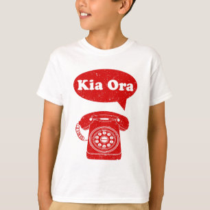 Kia Ora Te Reo Maori Language Retro Telephone T-Shirt