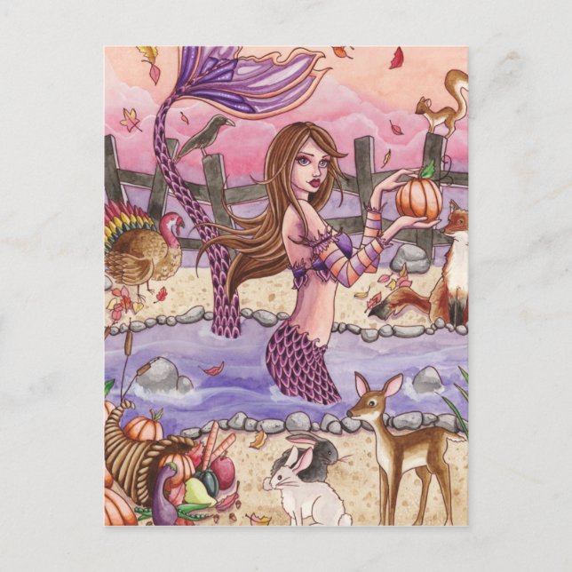 Kiandra - Thanksgiving Mermaid Postcard (Front)