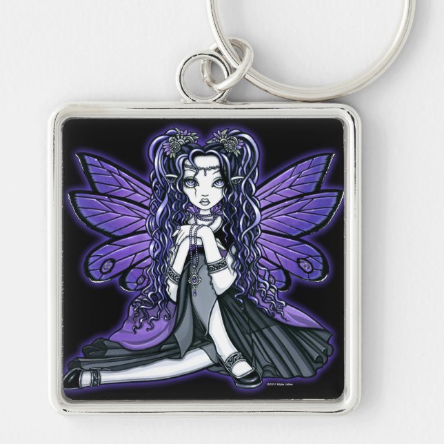 "Kiara" Gothic Butterfly Fairy Princess Keychain (Front)