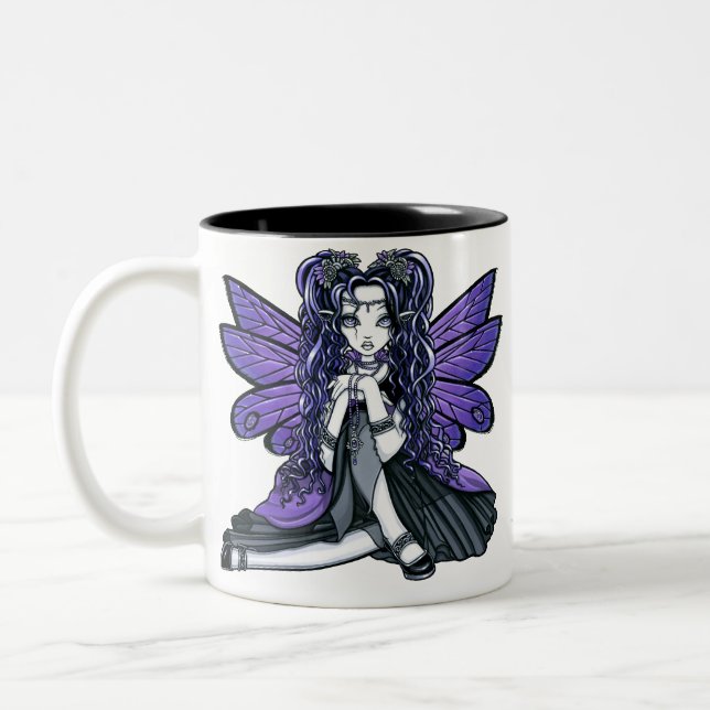 "Kiara" Purple Gothic Butterfly Fairy Princess Mug (Left)
