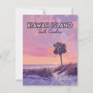 Kiawah Island South Carolina Beach Palm Tree Card