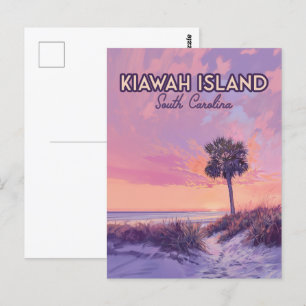 Kiawah Island South Carolina Beach Palm Tree Postcard