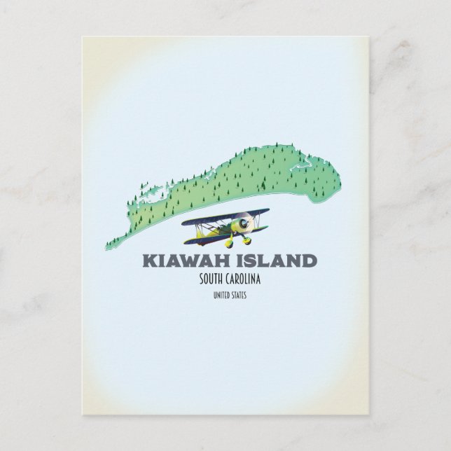 Kiawah Island South Carolina USA map Postcard (Front)