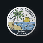Kiawah Island South Carolina Vintage 6 Cm Round Badge<br><div class="desc">Kiawah Island Beach hand drawn illustration with mountains and ocean waves in the background. Perfect for anyone who loves to visit Kiawah Island Beach.</div>