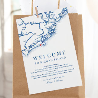 Kiawah Island Wedding Welcome Itinerary Navy Blue Thank You Card
