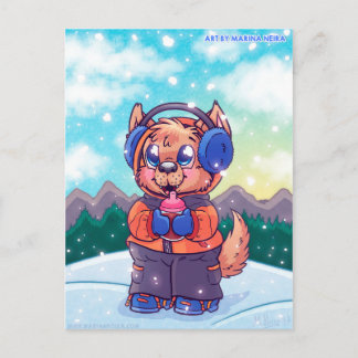Kiba's Snowy Day Postcard