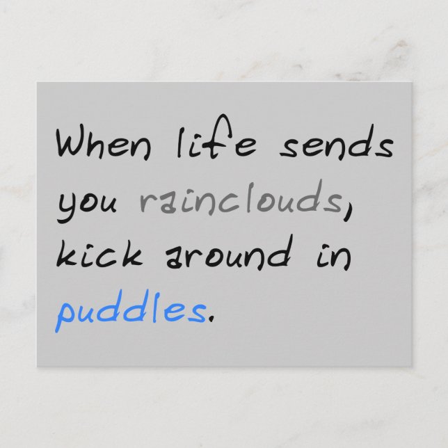 Kick Around In Puddles Postcard (Front)