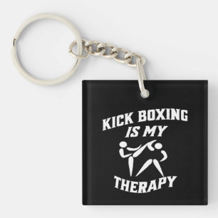 Kick Boxing Is My Therapy Cool Design  Key Ring