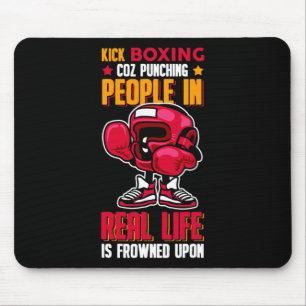 Kick Boxing Punching People Frowned Upon Mouse Mat
