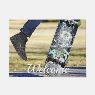 Kick Flip It Painterly Welcome Doormat