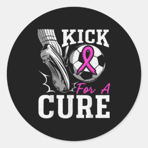 Kick For A Breast Cancer Awareness Nk Ribbon Socce Classic Round Sticker