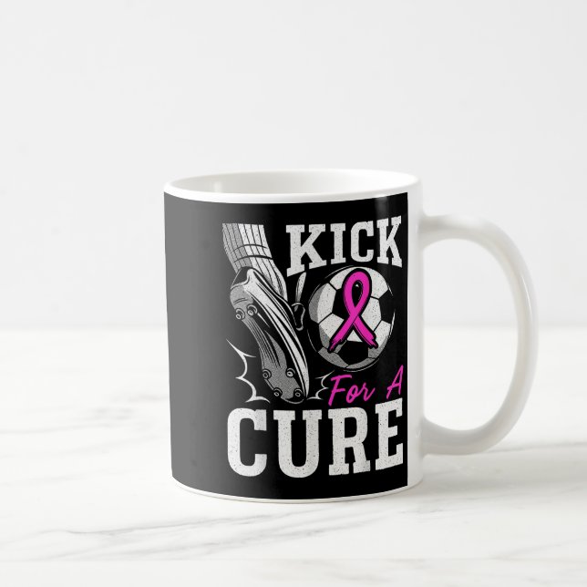 Kick For A Breast Cancer Awareness Nk Ribbon Socce Coffee Mug (Right)