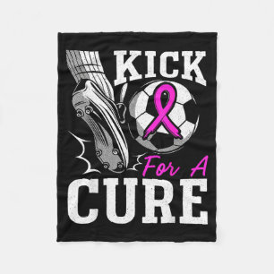 Kick For A Breast Cancer Awareness Nk Ribbon Socce Fleece Blanket