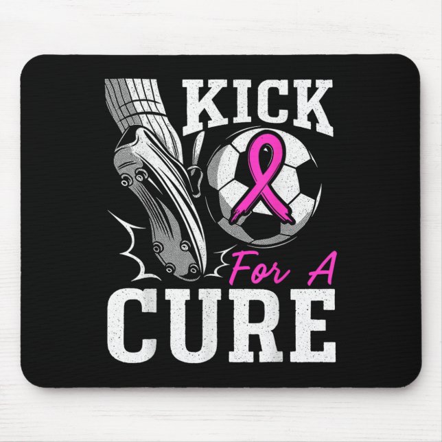 Kick For A Breast Cancer Awareness Nk Ribbon Socce Mouse Mat (Front)