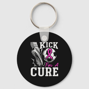 Kick For A Cure Breast Cancer Awareness Pink Ribbo Key Ring