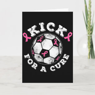 Kick For A Cure Pink Ribbon Breast Cancer Awarenes Card