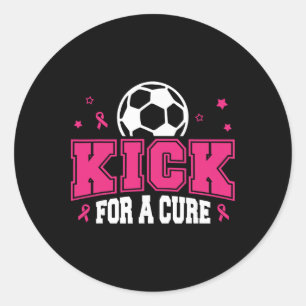 Kick For A Cure Soccer Breast Cancer Awareness Pin Classic Round Sticker