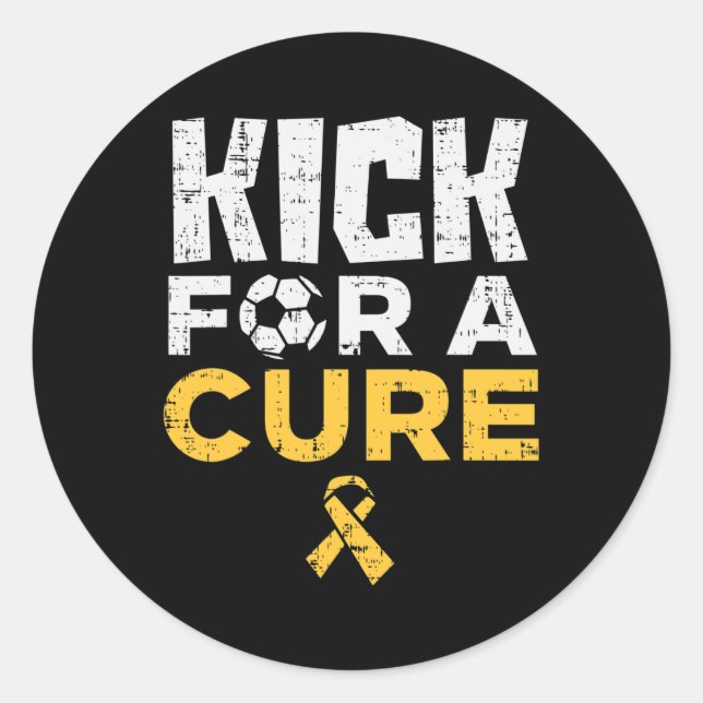 Kick For A Cure Soccer Childhood Cancer Awareness  Classic Round Sticker (Front)