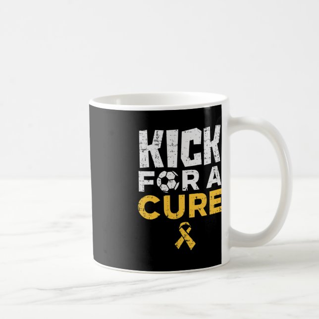 Kick For A Cure Soccer Childhood Cancer Awareness  Coffee Mug (Right)