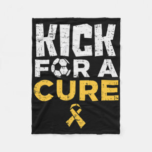 Kick For A Cure Soccer Childhood Cancer Awareness Fleece Blanket