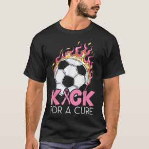 Kick For A Cure Soccer Player Breast Cancer Awaren T-Shirt