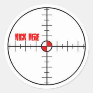 kick here classic round sticker