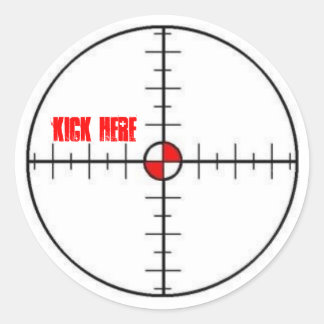 kick here classic round sticker