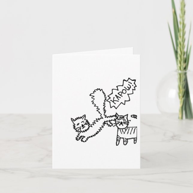 Kick in the teeth kitty cat birthday card (Front)