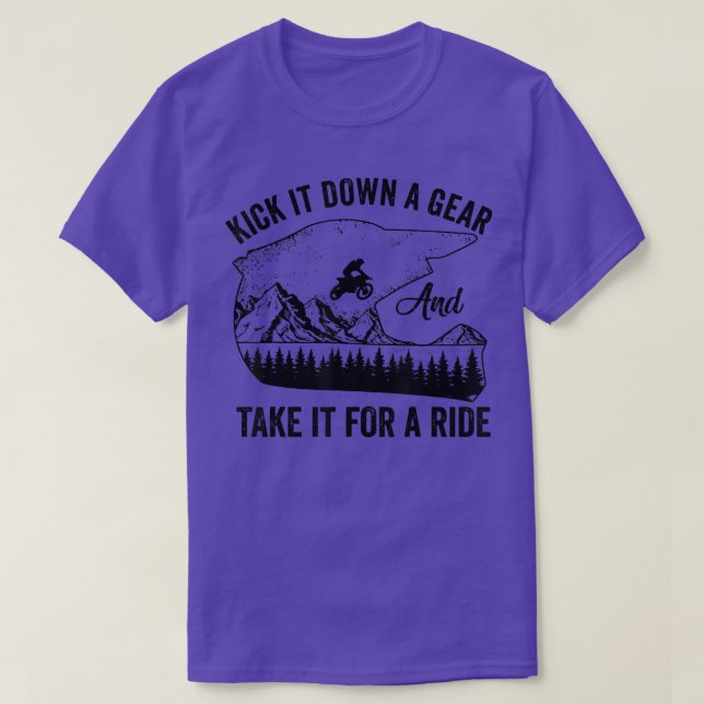 Kick It Down A Gear Take It For A Ride Biker  T-Shirt (Design Front)