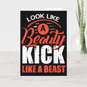 Kick Like A Beast, Kickboxing T Shirt, Kickboxer S Card