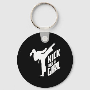 Kick Like A Girl-karate Kickboxing Girl Key Ring