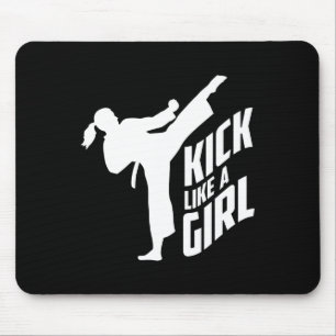 Kick Like A Girl-karate Kickboxing Girl  Mouse Mat