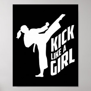 Kick Like A Girl-karate Kickboxing Girl Poster