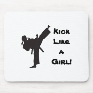 Kick Like A Girl Martial Arts Tae Kwon Do Karate T Mouse Mat