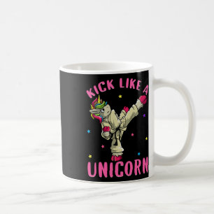Kick Like A Unicorn Motivational Female Karate Mar Coffee Mug