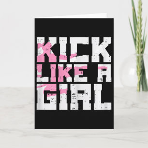 Kick Like Girl Karate Taekwondo Kung Fu Martial Ar Card
